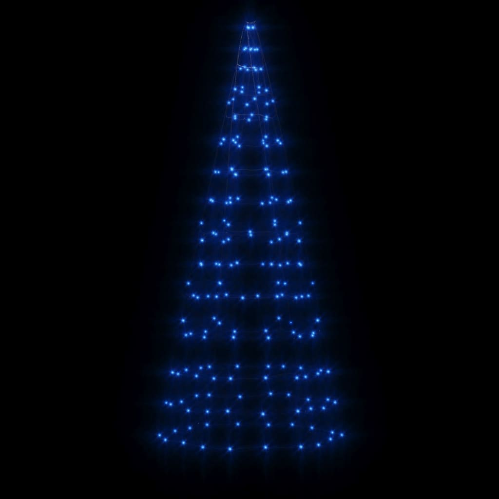 Christmas Tree Light on Flagpole 200 LEDs Blue 180 cm