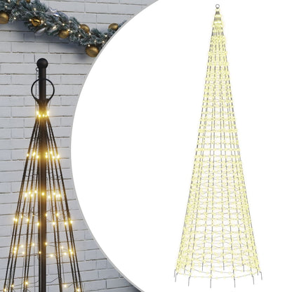 Christmas Tree Light on Flagpole 1534 LEDs Warm White 500 cm