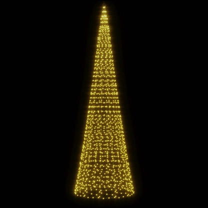 Christmas Tree Light on Flagpole 1534 LEDs Warm White 500 cm