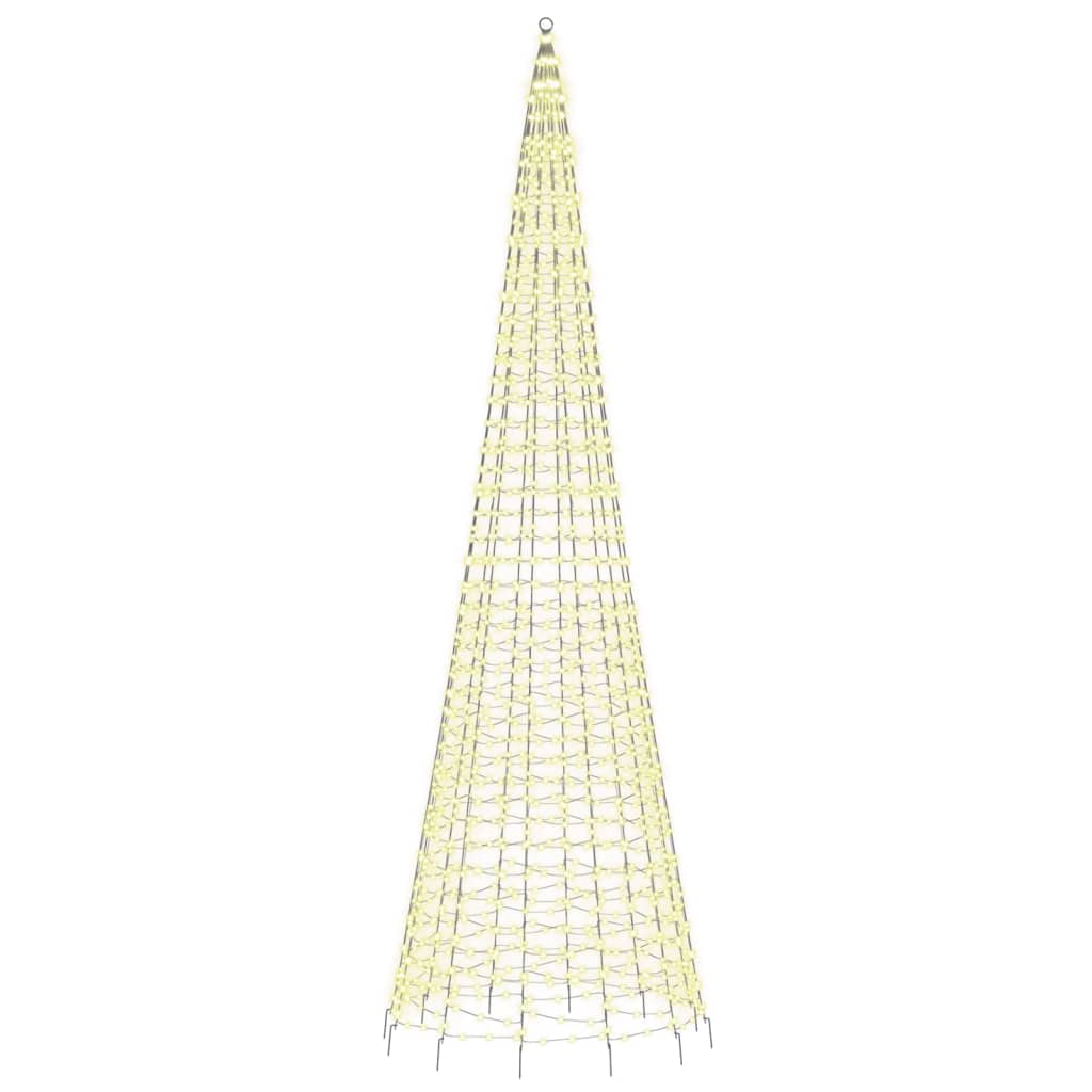 Christmas Tree Light on Flagpole 1534 LEDs Warm White 500 cm