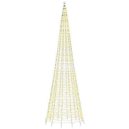 Christmas Tree Light on Flagpole 1534 LEDs Warm White 500 cm