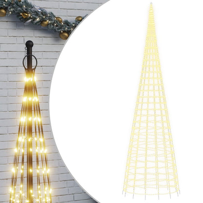 Christmas Tree Light on Flagpole 3000 LEDs Warm White 800 cm