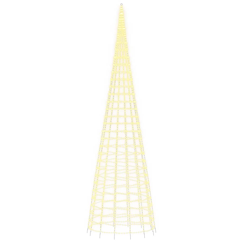 Christmas Tree Light on Flagpole 3000 LEDs Warm White 800 cm