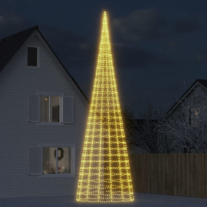 Christmas Tree Light on Flagpole 3000 LEDs Warm White 800 cm