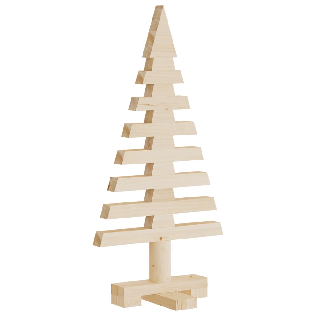 Wooden Christmas Trees for Decoration 3 pcs Solid Wood Pine