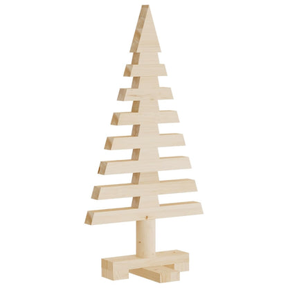 Wooden Christmas Trees for Decoration 3 pcs Solid Wood Pine