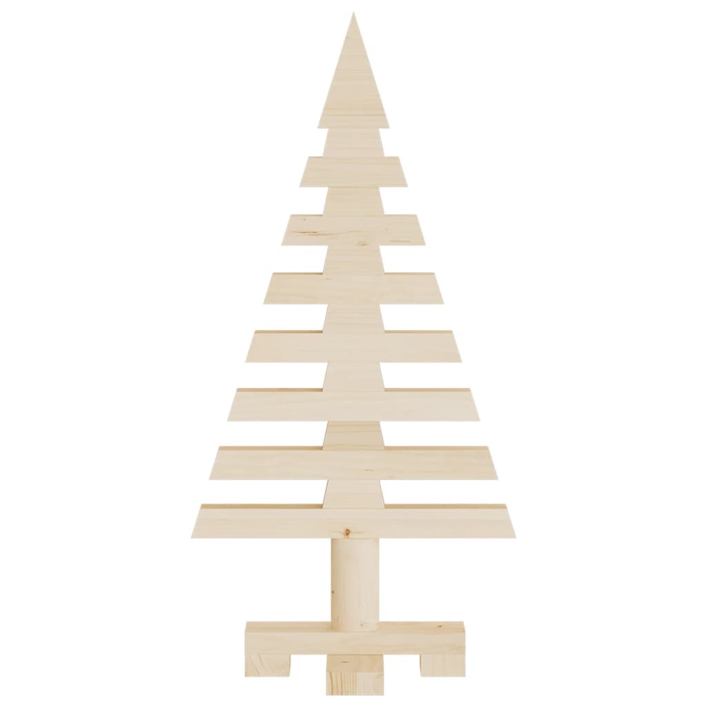 Wooden Christmas Trees for Decoration 3 pcs Solid Wood Pine