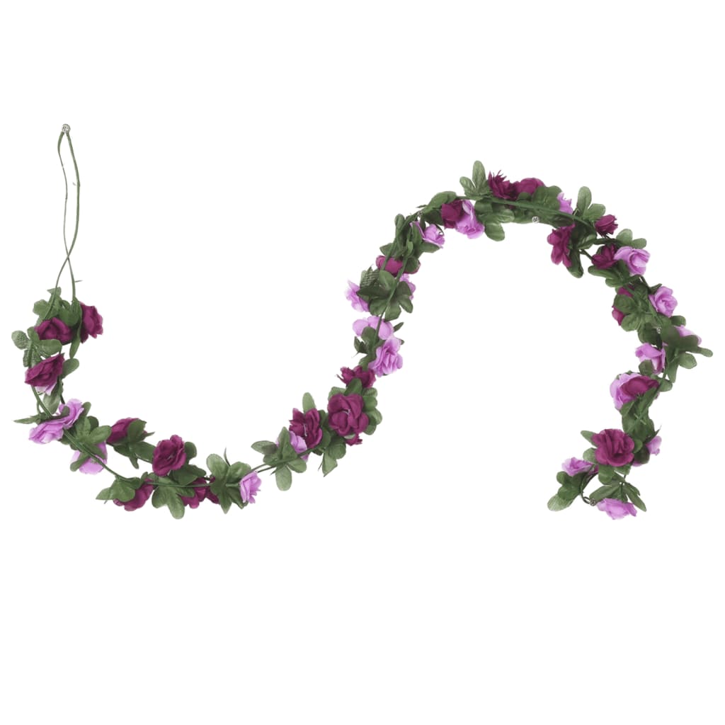 Christmas Flower Garlands 6 pcs Spring Light Purple 250 cm