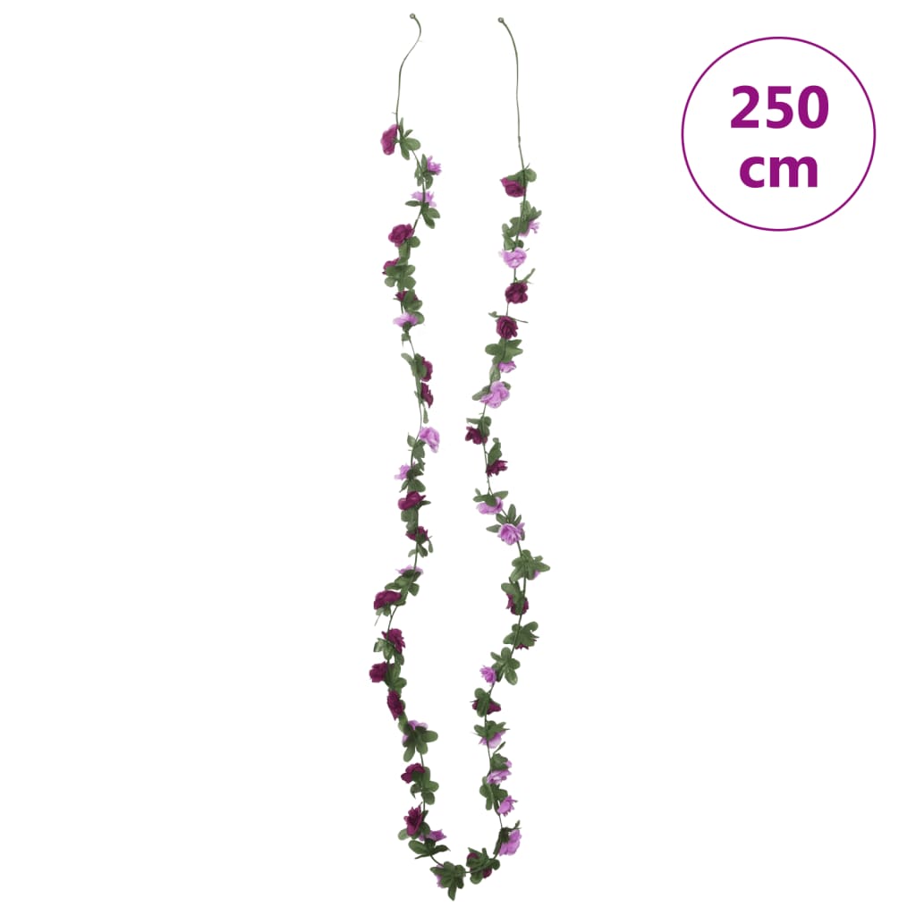 Christmas Flower Garlands 6 pcs Spring Light Purple 250 cm