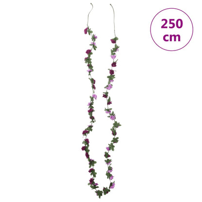 Christmas Flower Garlands 6 pcs Spring Light Purple 250 cm