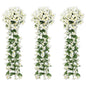 Christmas Flower Garlands 3 pcs White 85 cm