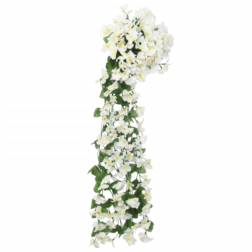 Christmas Flower Garlands 3 pcs White 85 cm