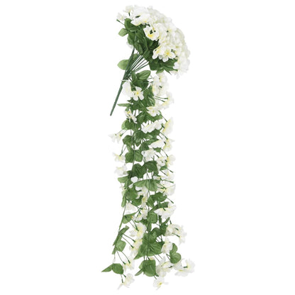 Christmas Flower Garlands 3 pcs White 85 cm