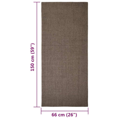 Sisal Rug for Scratching Post Brown 66x150 cm