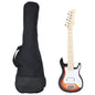 Electric Guitar for Kids with Bag Brown and White 3/4 30"