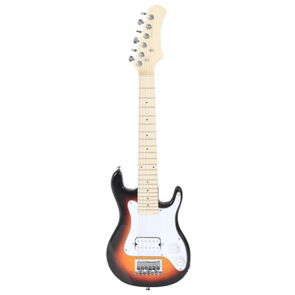 Electric Guitar for Kids with Bag Brown and White 3/4 30"