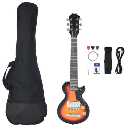 Electric Guitar for Kids with Bag Brown and Black 3/4 30"