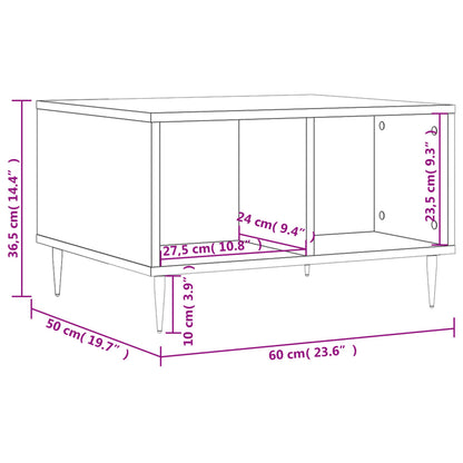 Coffee Table Black 60x50x36.5 cm Engineered Wood