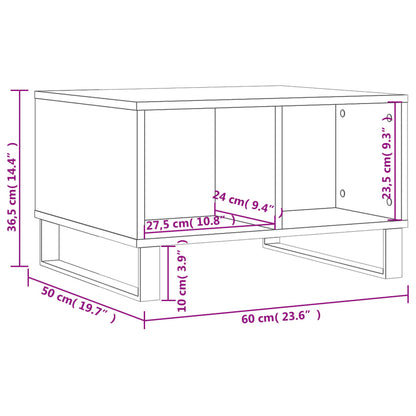 Coffee Table White 60x50x36.5 cm Engineered Wood