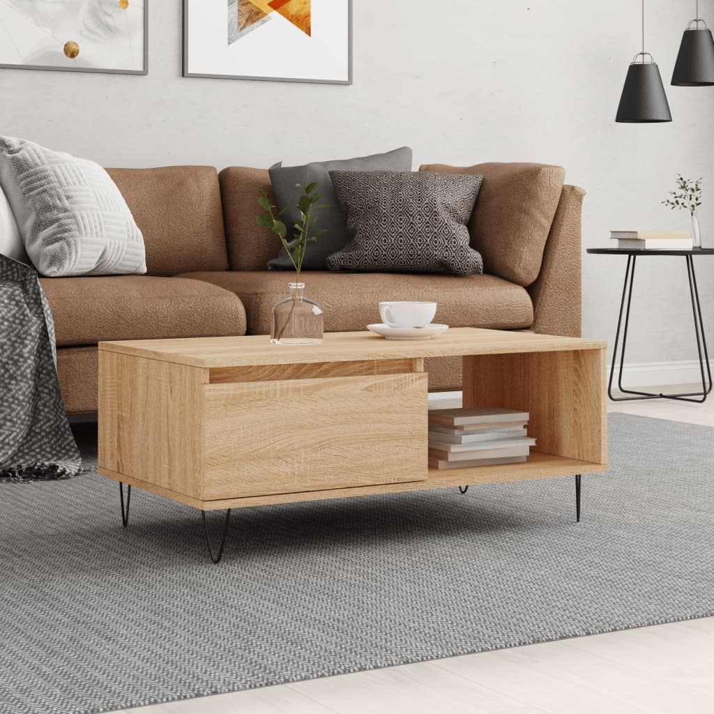 Coffee Table Sonoma Oak 90x50x36.5 cm Engineered Wood