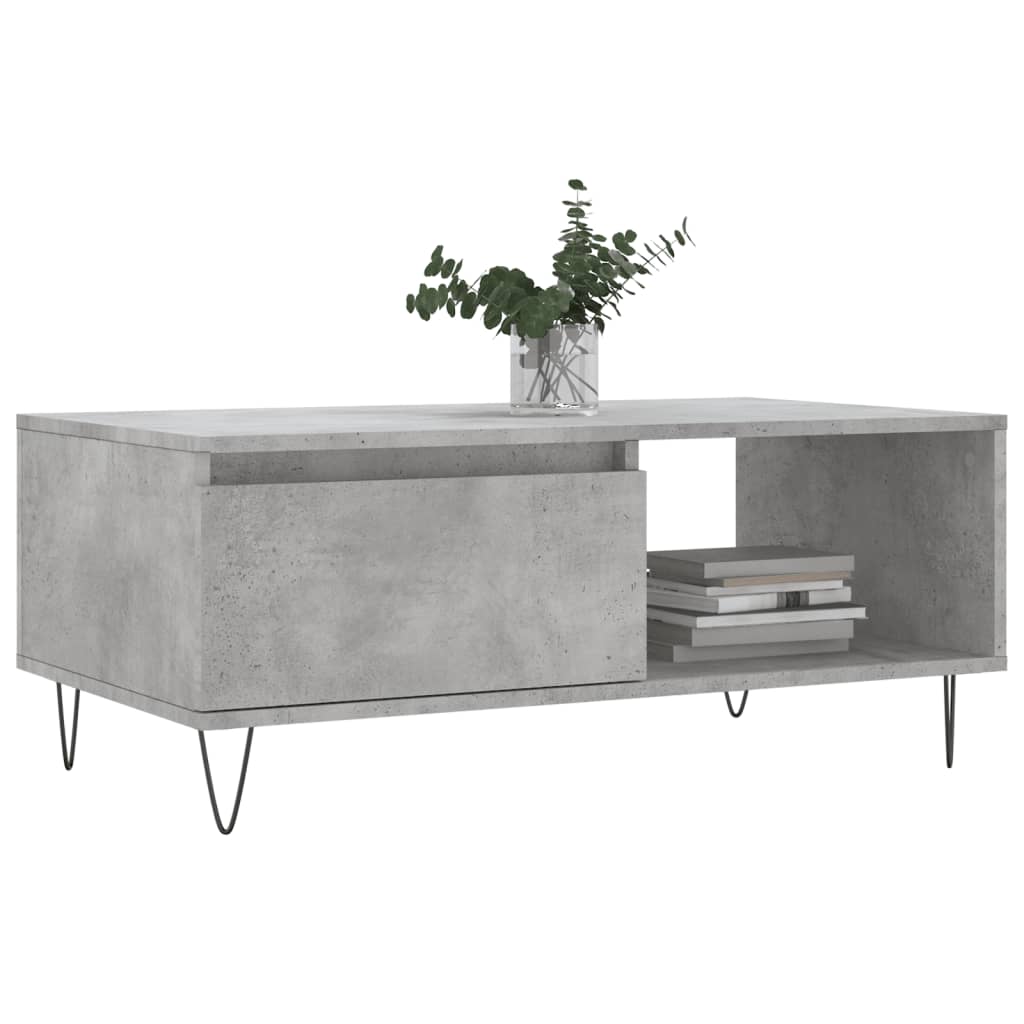 Coffee Table Concrete Grey 90x50x36.5 cm Engineered Wood