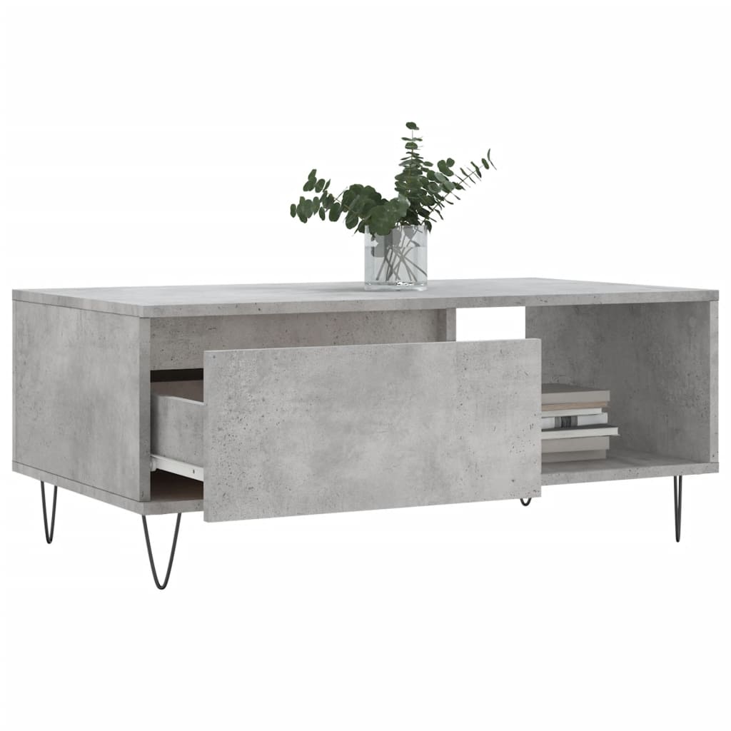 Coffee Table Concrete Grey 90x50x36.5 cm Engineered Wood