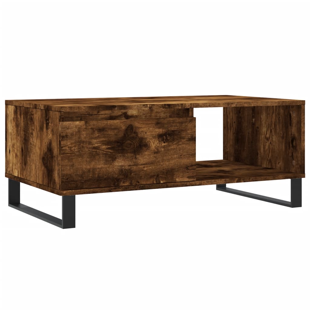 Coffee Table Smoked Oak 90x50x36.5 cm Engineered Wood