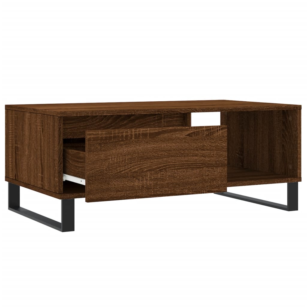 Coffee Table Brown Oak 90x50x36.5 cm Engineered Wood