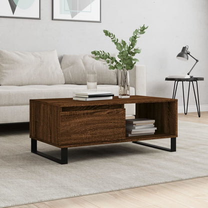 Coffee Table Brown Oak 90x50x36.5 cm Engineered Wood