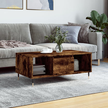 Coffee Table Smoked Oak 90x50x36.5 cm Engineered Wood