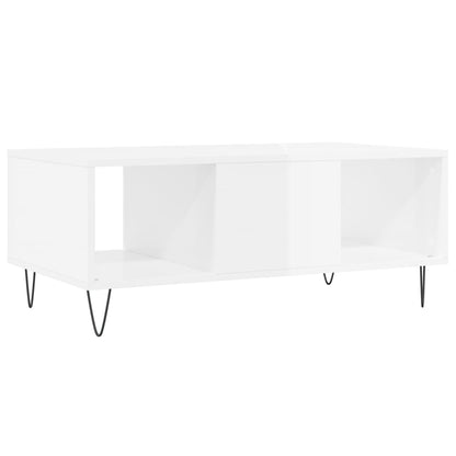 Coffee Table High Gloss White 90x50x36.5 cm Engineered Wood