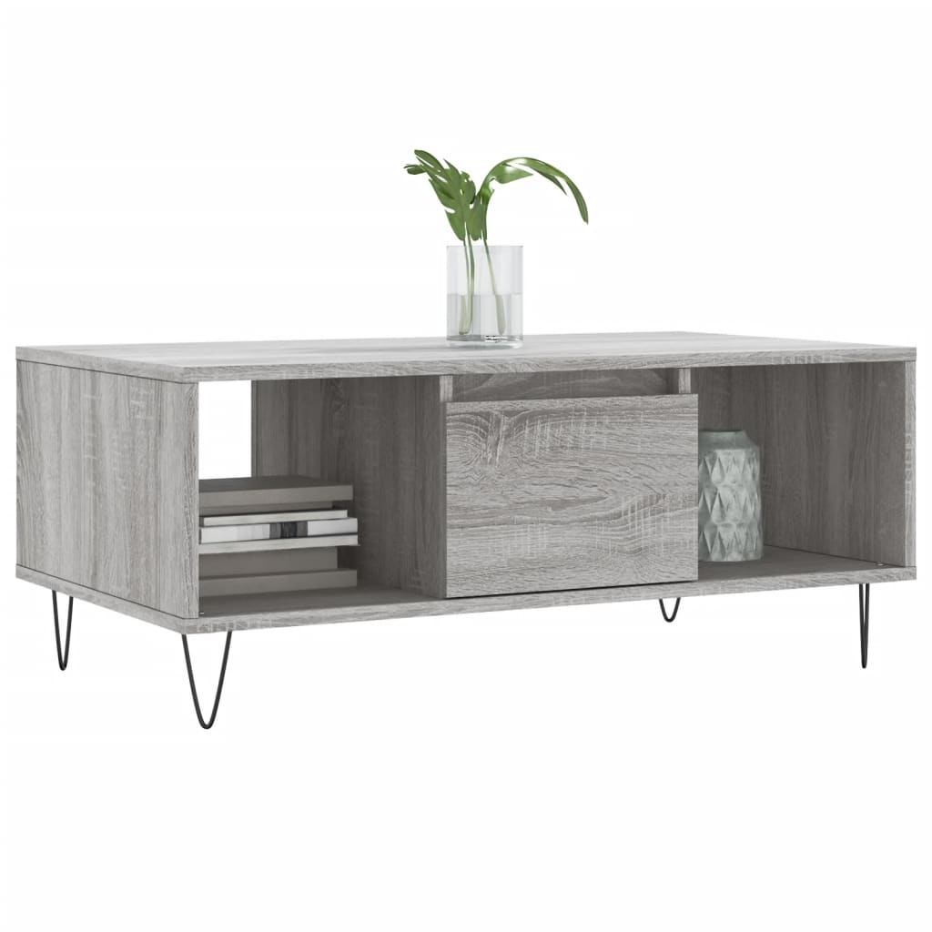 Coffee Table Grey Sonoma 90x50x36.5 cm Engineered Wood