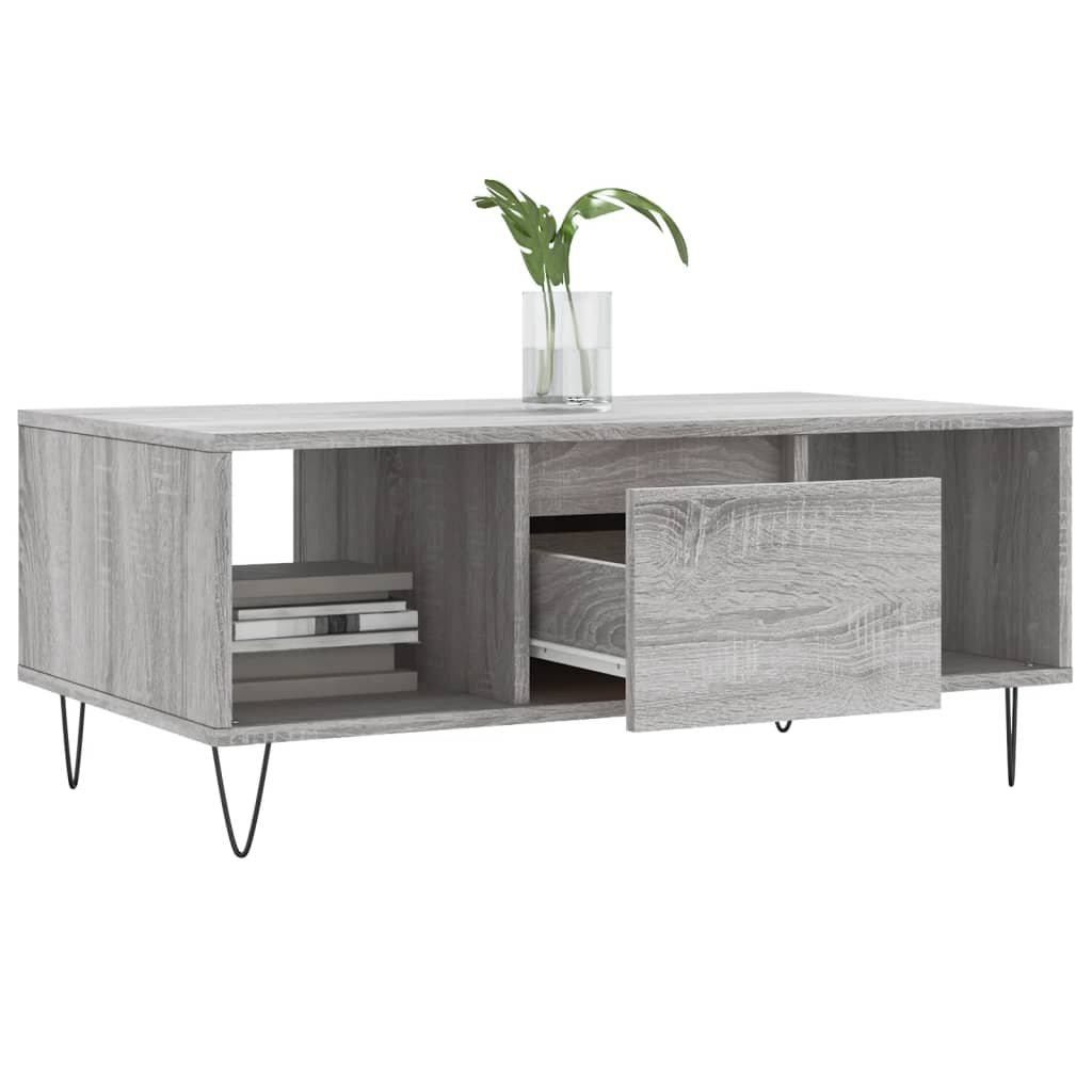 Coffee Table Grey Sonoma 90x50x36.5 cm Engineered Wood