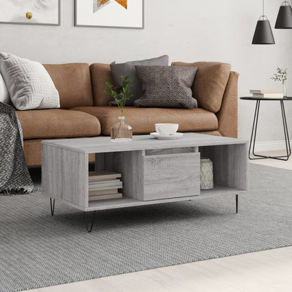 Coffee Table Grey Sonoma 90x50x36.5 cm Engineered Wood