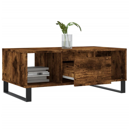 Coffee Table Smoked Oak 90x50x36.5 cm Engineered Wood