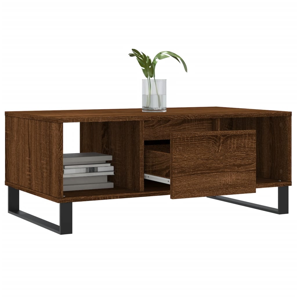 Coffee Table Brown Oak 90x50x36.5 cm Engineered Wood