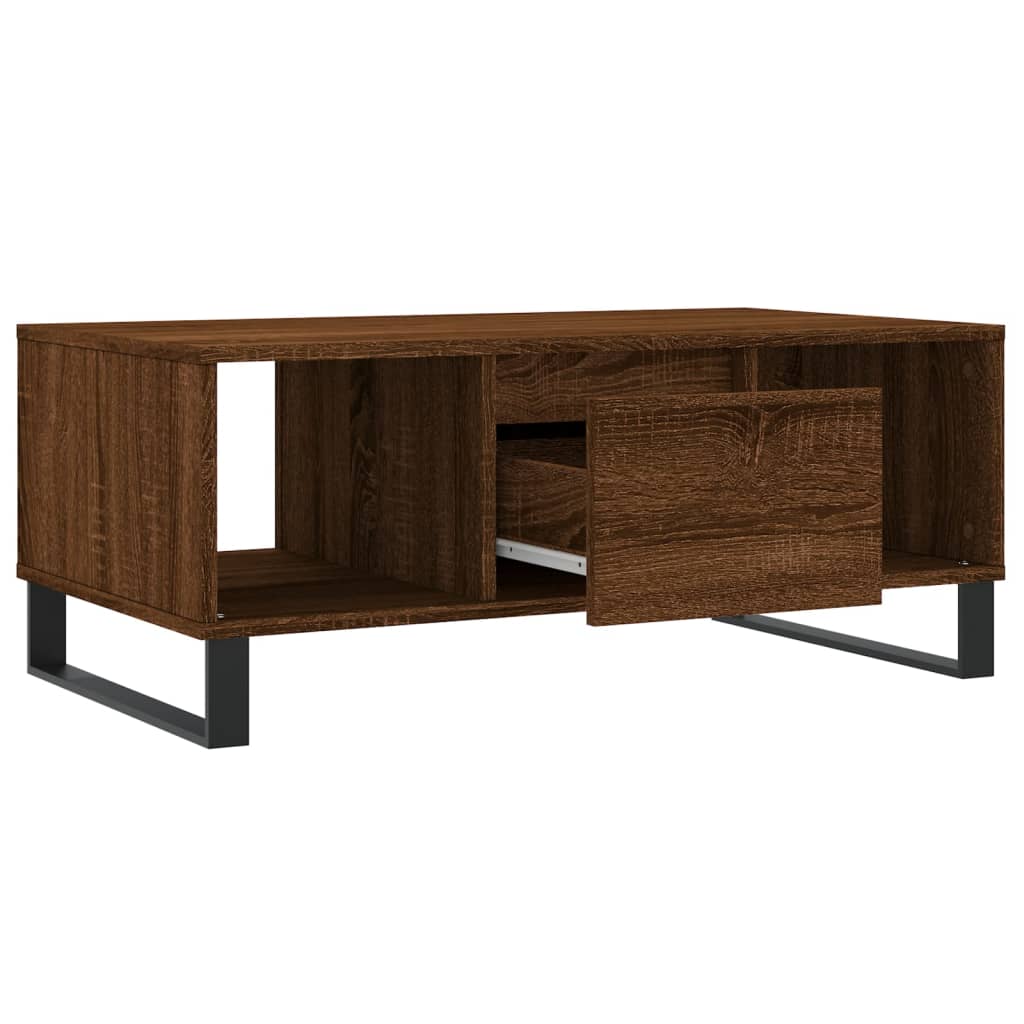 Coffee Table Brown Oak 90x50x36.5 cm Engineered Wood