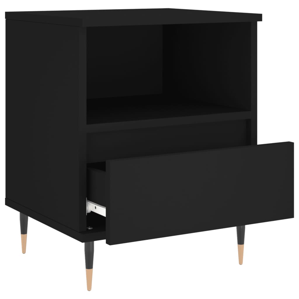 Bedside Cabinets 2 pcs Black 40x35x50 cm Engineered Wood