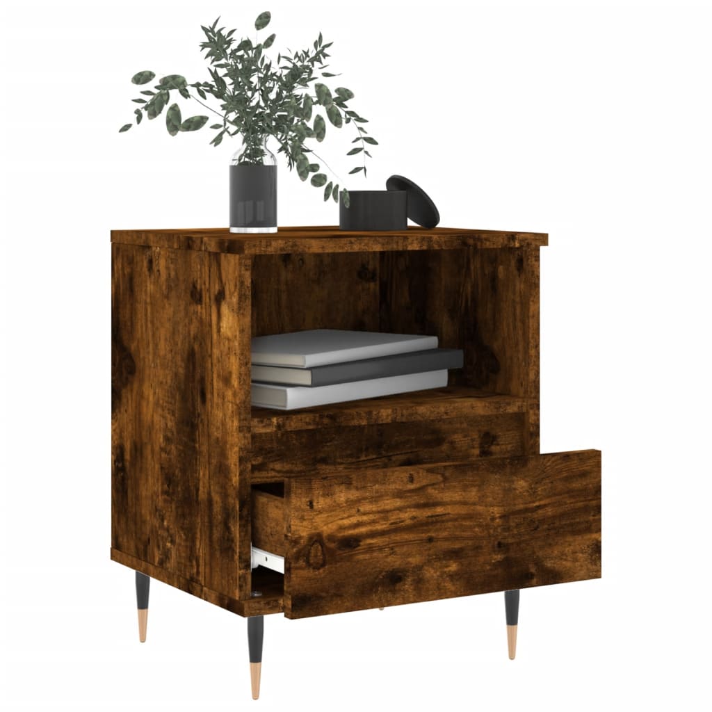 Bedside Cabinet Smoked Oak 40x35x50 cm Engineered Wood