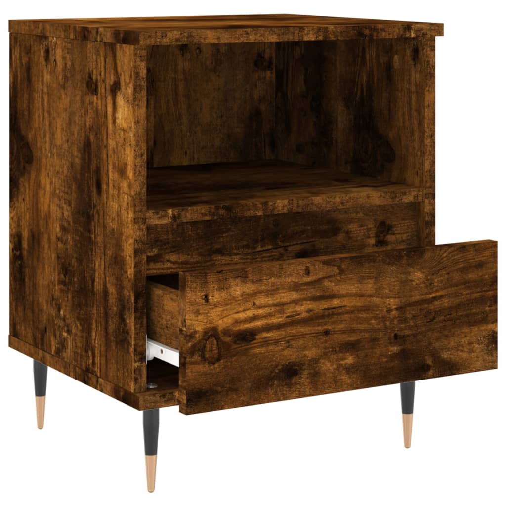 Bedside Cabinet Smoked Oak 40x35x50 cm Engineered Wood