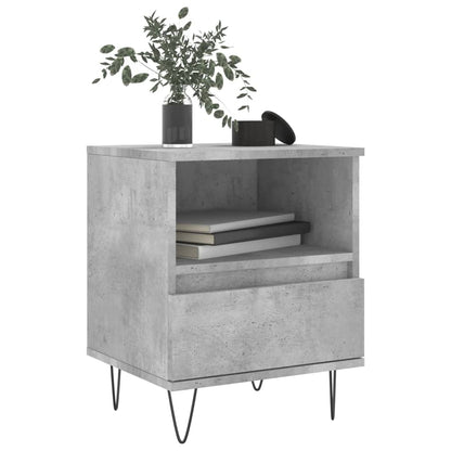 Bedside Cabinet Concrete Grey 40x35x50 cm Engineered Wood