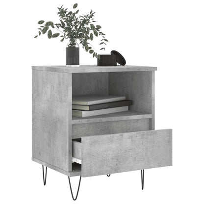 Bedside Cabinet Concrete Grey 40x35x50 cm Engineered Wood