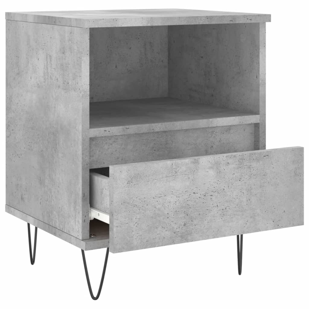 Bedside Cabinet Concrete Grey 40x35x50 cm Engineered Wood