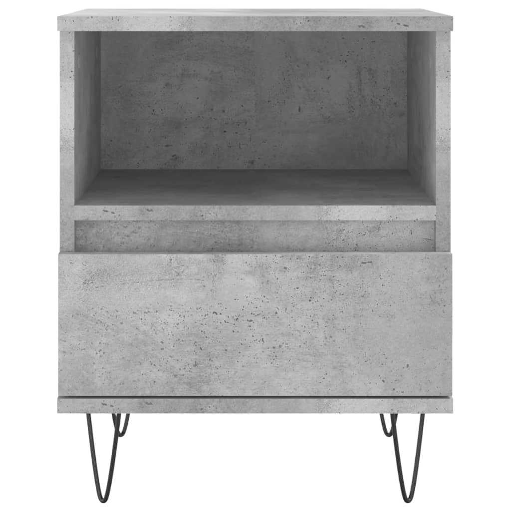 Bedside Cabinet Concrete Grey 40x35x50 cm Engineered Wood