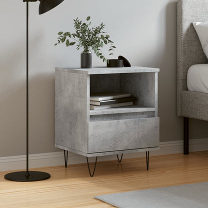 Bedside Cabinet Concrete Grey 40x35x50 cm Engineered Wood