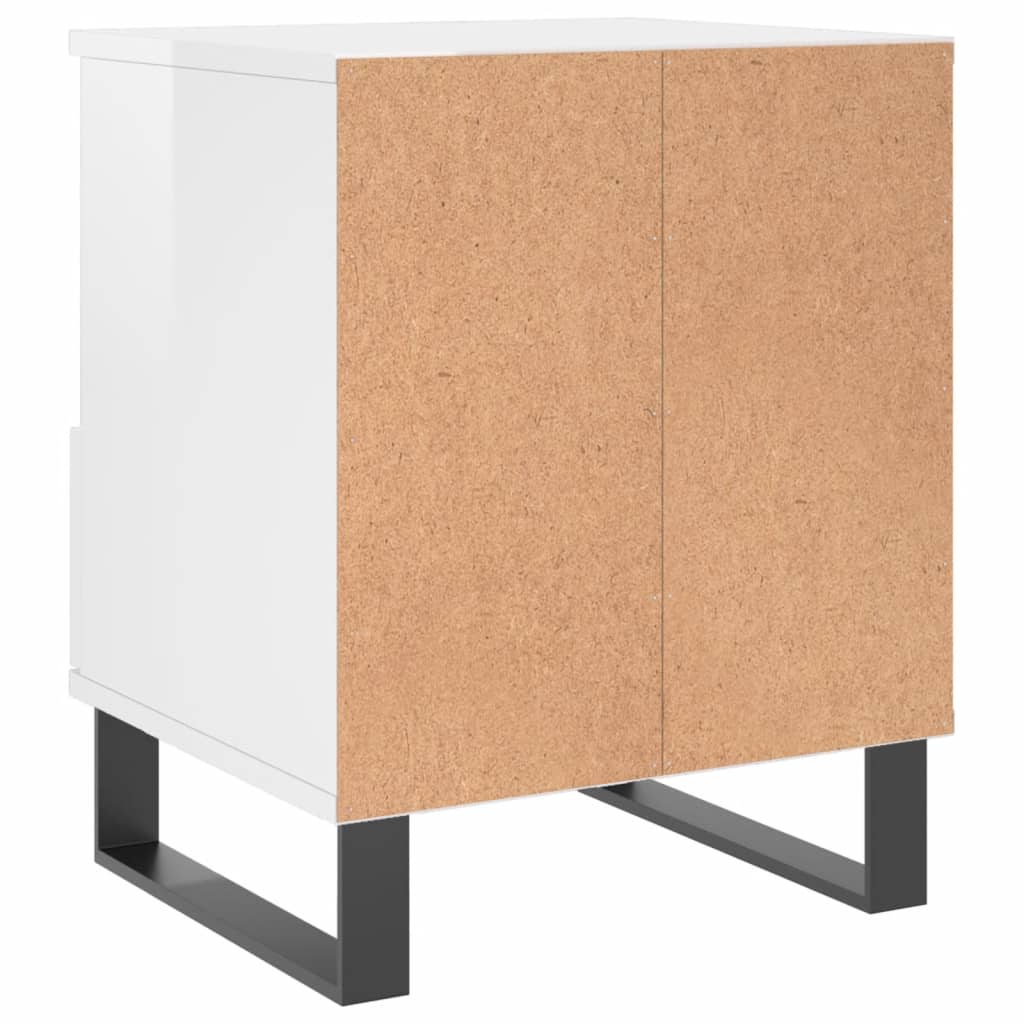 Bedside Cabinets 2 pcs High Gloss White 40x35x50 cm Engineered Wood