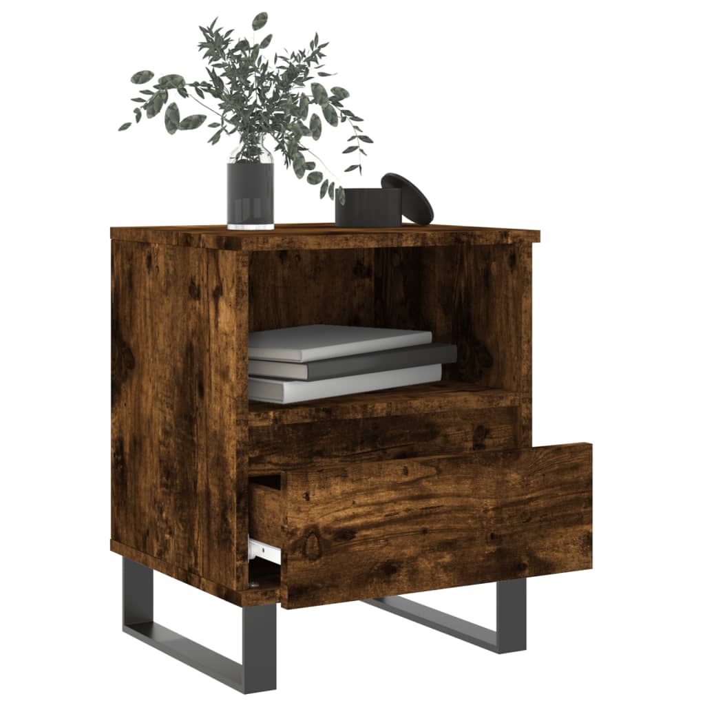 Bedside Cabinet Smoked Oak 40x35x50 cm Engineered Wood