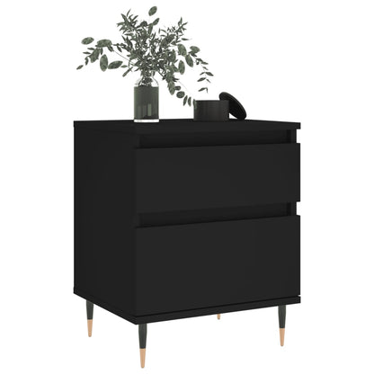 Bedside Cabinets 2 pcs Black 40x35x50 cm Engineered Wood