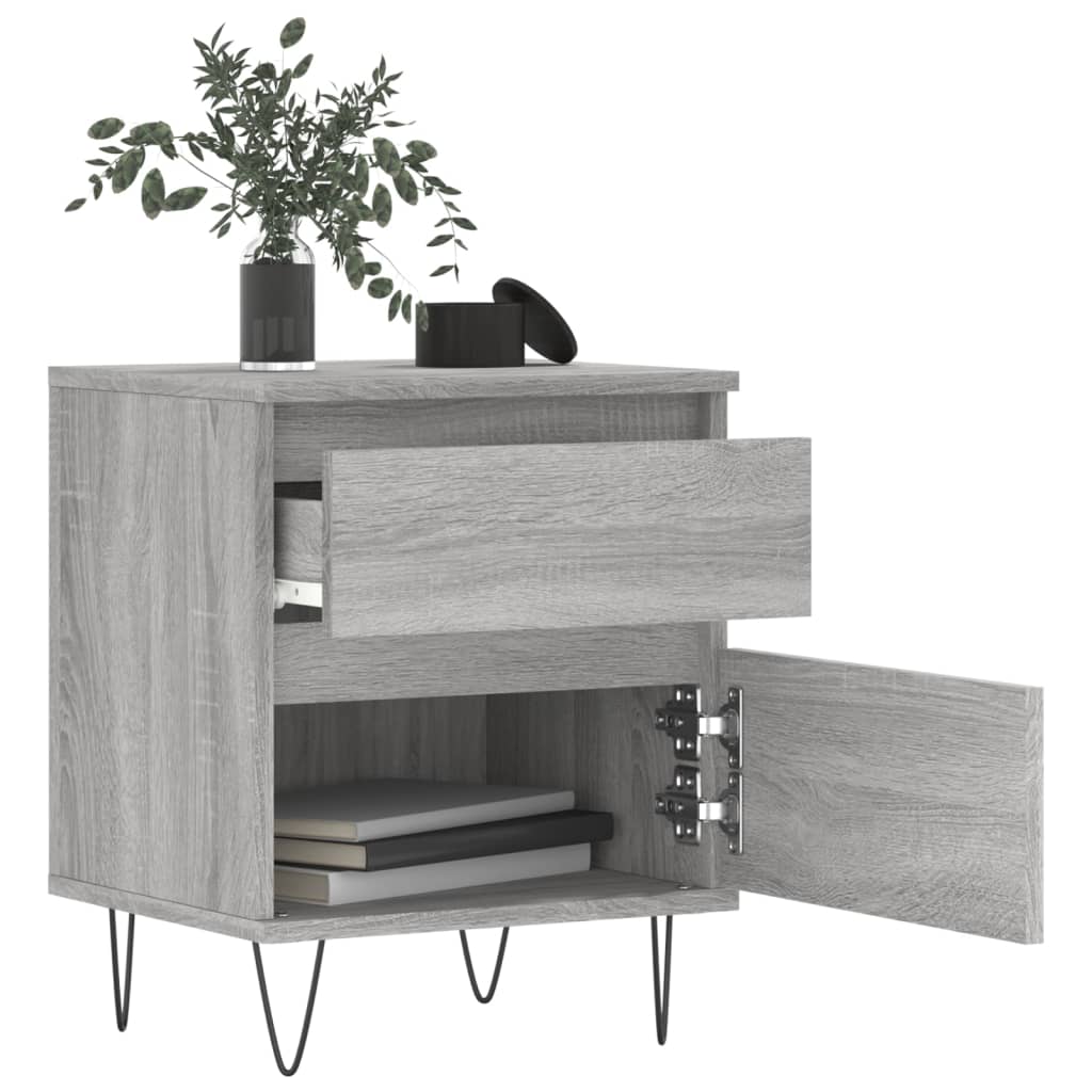 Bedside Cabinets 2 pcs Grey Sonoma 40x35x50 cm Engineered Wood