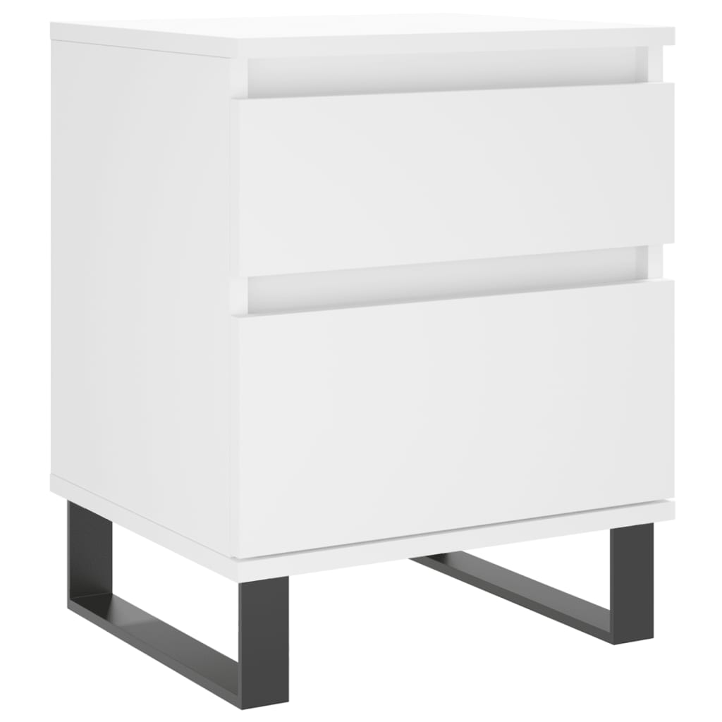 Bedside Cabinets 2 pcs White 40x35x50 cm Engineered Wood